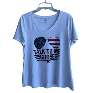 White Athletic  Works Large "Talk to me Goose" American Flag